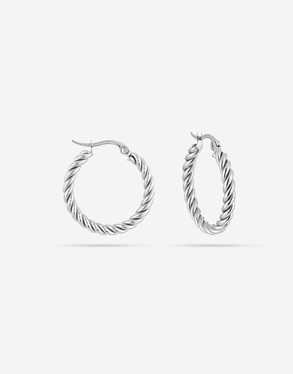 hoops gedraaid 2cm zilverkleurig