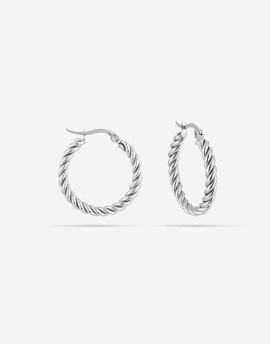 hoops gedraaid 2cm zilverkleurig