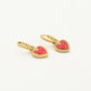 vintage red heart hoop earrings