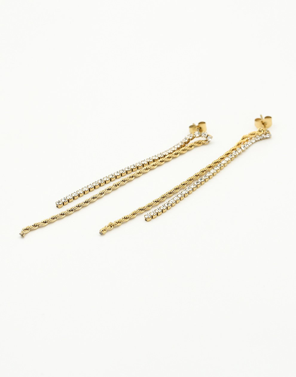 strass chain oorbellen
