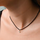 kralenketting zwart met klaver