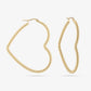 Hoop hart oorbellen bolletjes 50mm goudkleurig