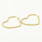Hoop hart oorbellen bolletjes 50mm goudkleurig