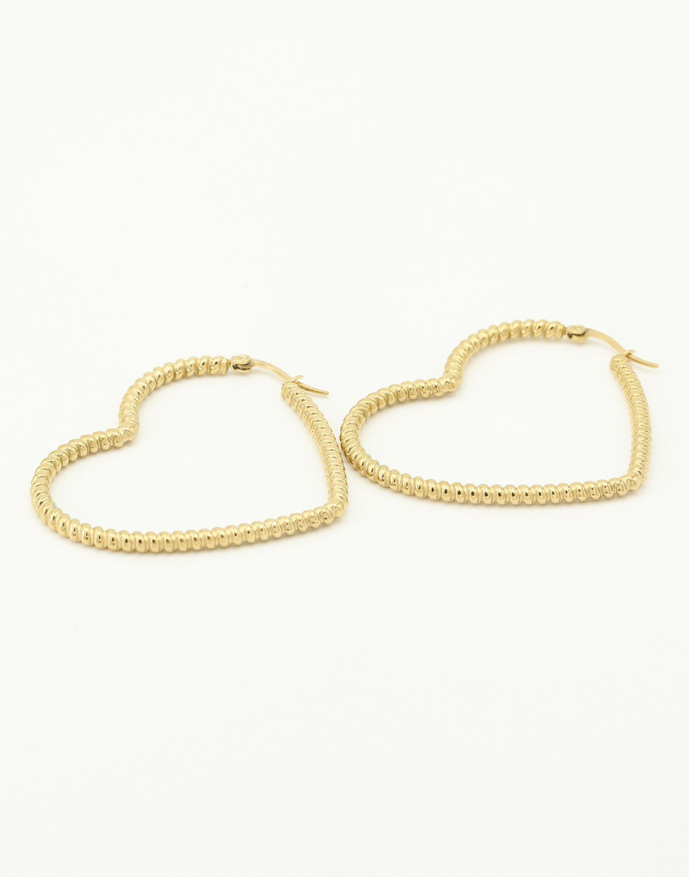 Hoop hart oorbellen bolletjes 50mm goudkleurig