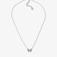 ketting vlinder steentjes zilverkleurig