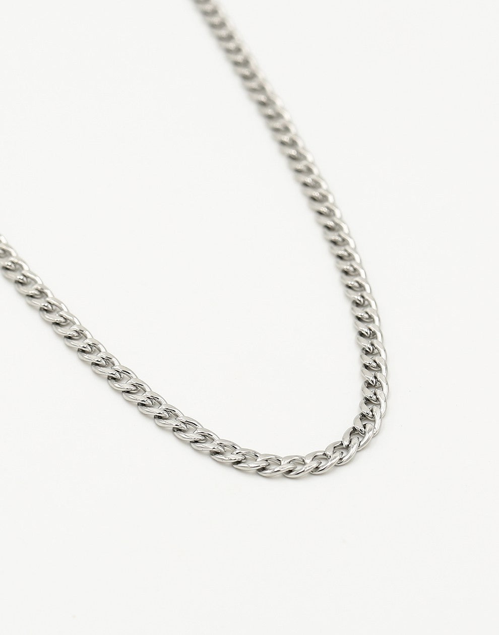 Fijne ovale schakkelketting 45cm zilverkleurig