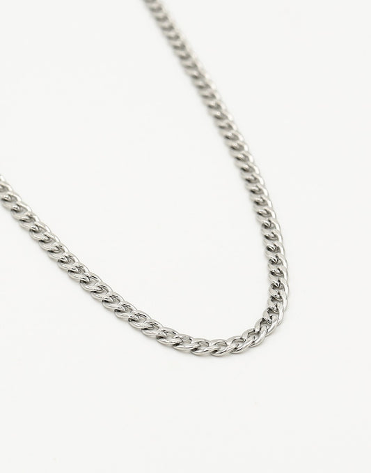 Fijne ovale schakkelketting 45cm zilverkleurig