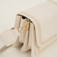 Schoudertas met gestikte rand beige