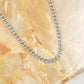 Fijne ovale schakkelketting 45cm zilverkleurig
