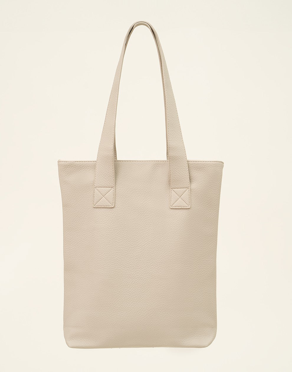 Shopper met rits beige