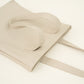 Shopper met rits beige