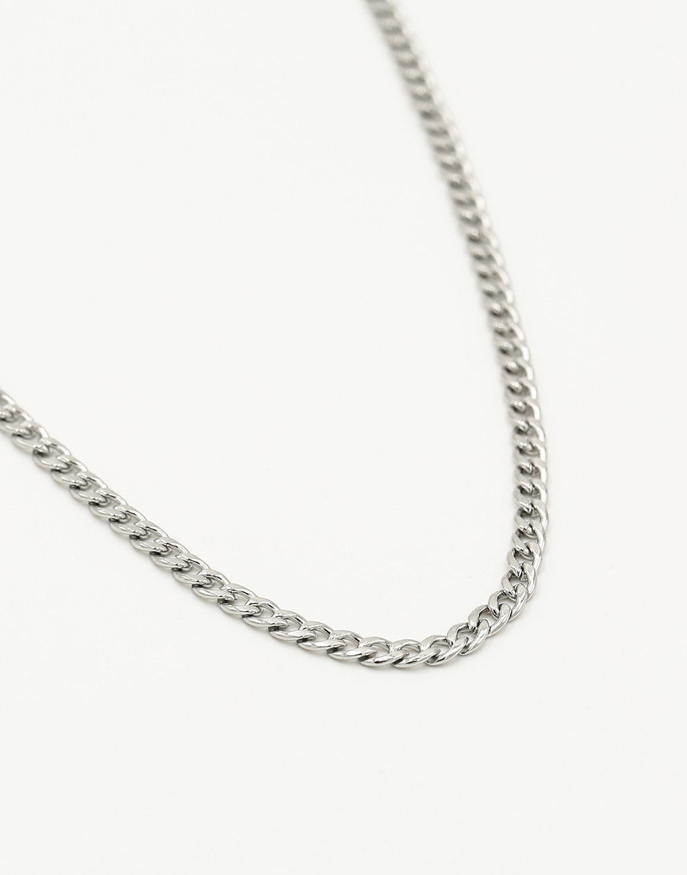 Fijne ovale schakkelketting 55cm zilverkleurig