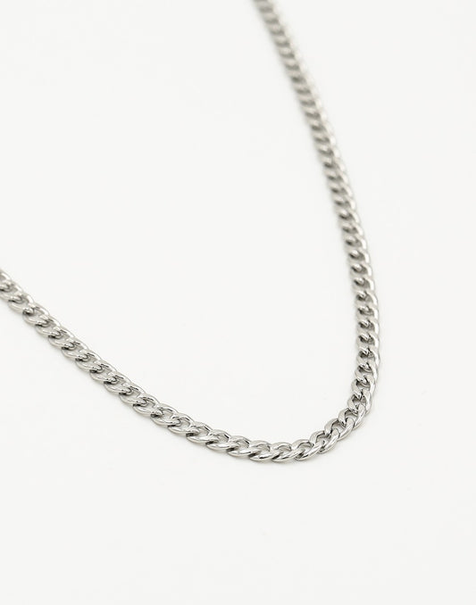 Fijne ovale schakkelketting 55cm zilverkleurig