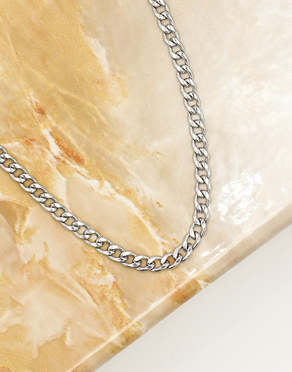 Fijne ovale schakkelketting 55cm zilverkleurig