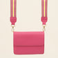 schoudertasje met luxe schouderband fuchsia