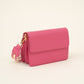 schoudertasje met luxe schouderband fuchsia