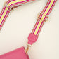 schoudertasje met luxe schouderband fuchsia