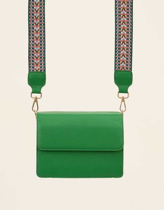 schoudertasje met luxe schouderband groen