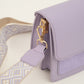 schoudertas met croco en luxe bagstrap lila
