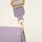 schoudertas met croco en luxe bagstrap lila