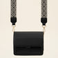 schoudertas met croco en luxe bagstrap zwart