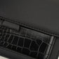 schoudertas met croco en luxe bagstrap zwart