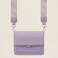 schoudertas croco met luxe band lila