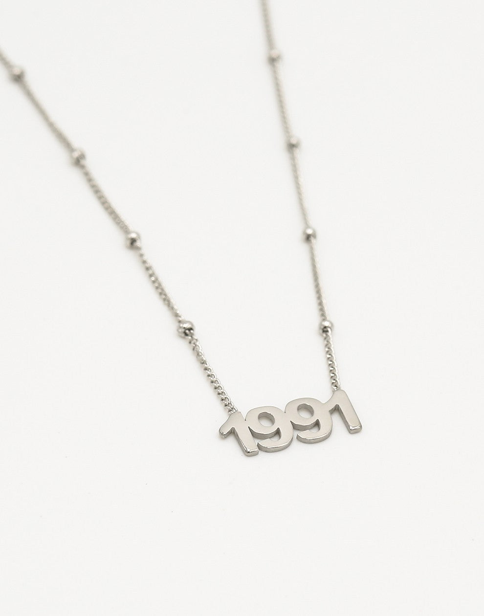 Ketting jaartal 1991 zilverkleurig