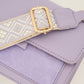 schoudertas croco met luxe band lila