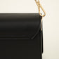 schoudertas croco met luxe band zwart