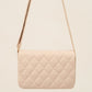 Schoudertas met diamant patroon beige