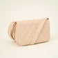 Schoudertas met diamant patroon beige