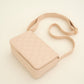 Schoudertas met diamant patroon beige