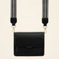 Crossbody tas met croco en hippe bagstrap zwart
