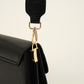Crossbody tas met croco en hippe bagstrap zwart