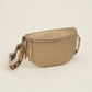 Hip and/or crossbody bag with beautiful gold-colored bag strap