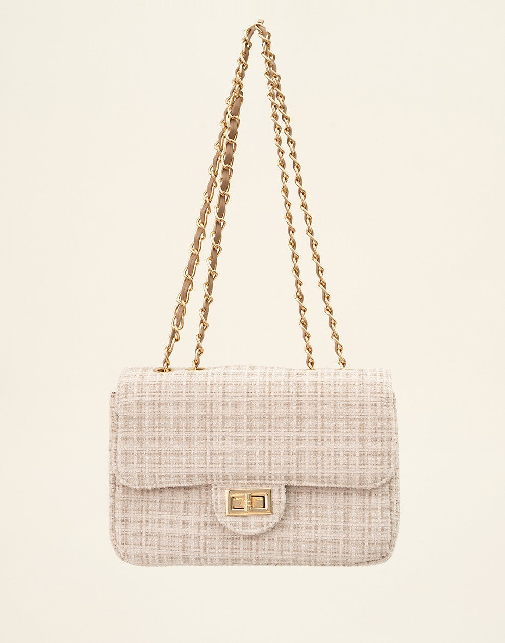 Luxe schouder of crossbody tas beige