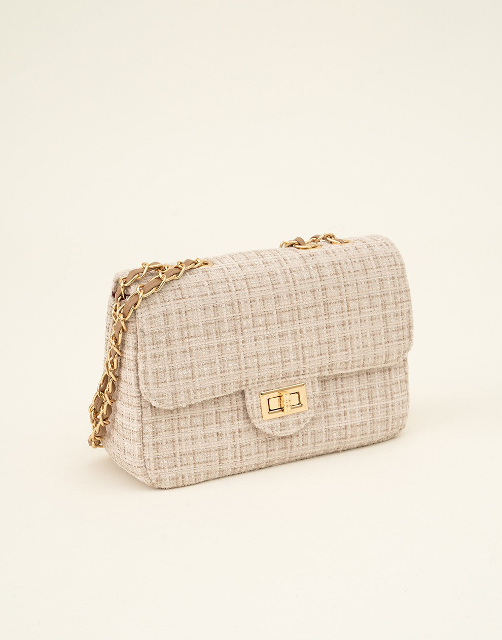 Luxe schouder of crossbody tas beige