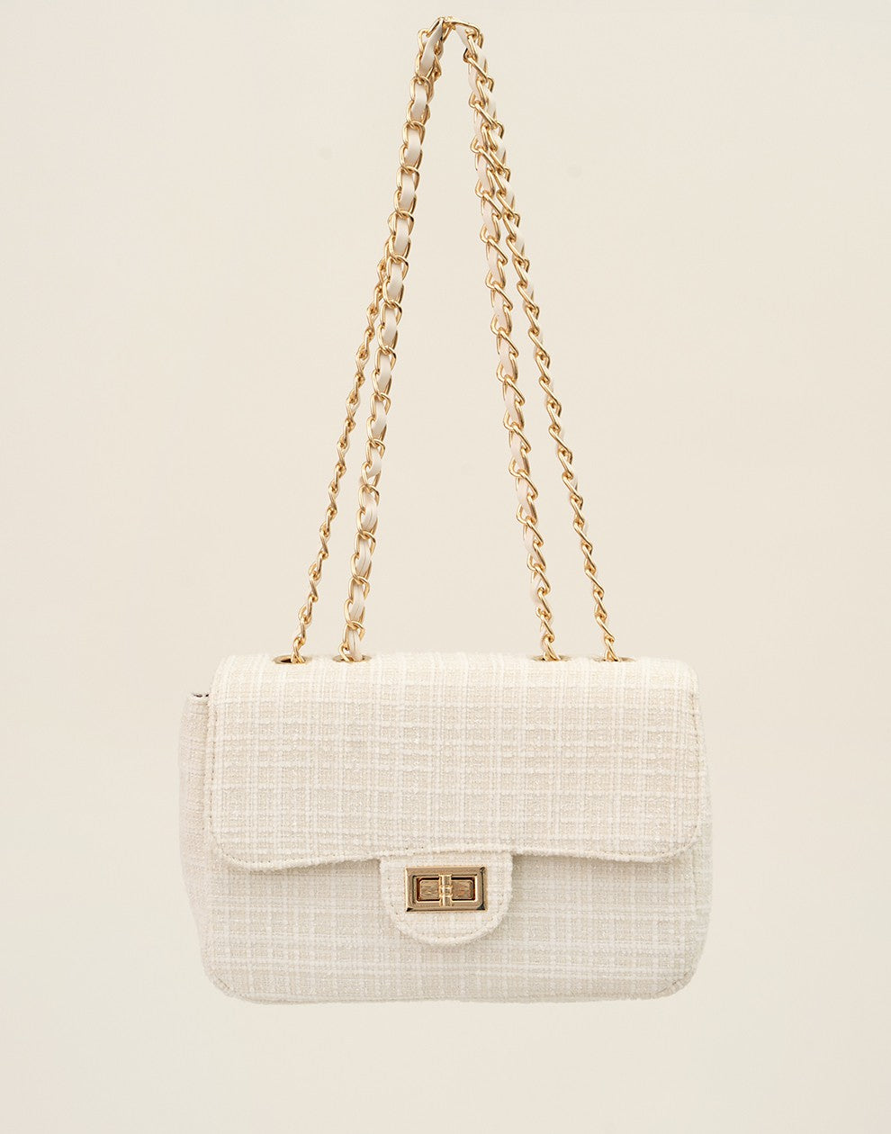 Luxe schouder of crossbody tas off white