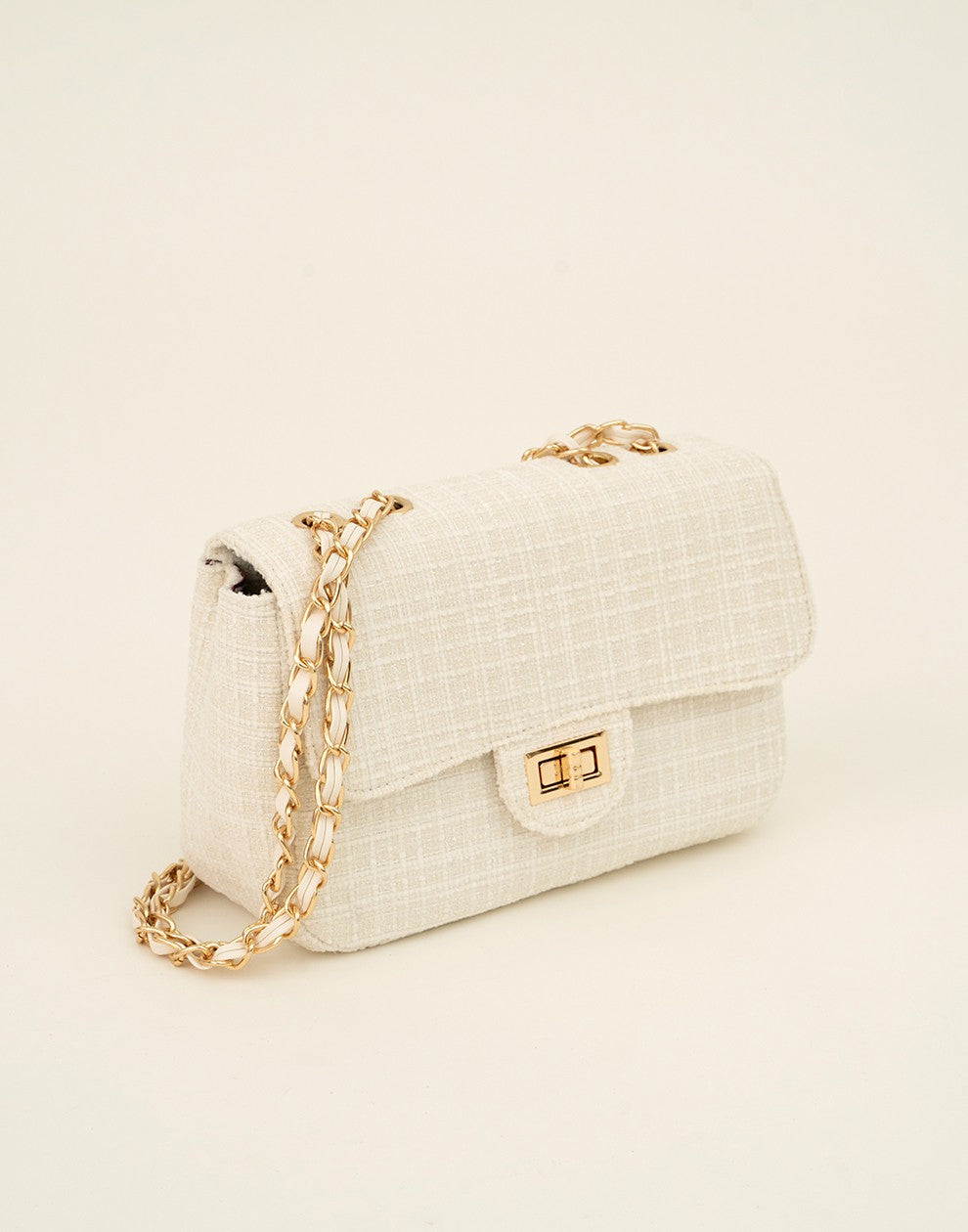 Luxe schouder of crossbody tas off white