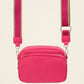 crossbody tas met twee vakken fuchsia
