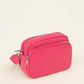 crossbody tas met twee vakken fuchsia