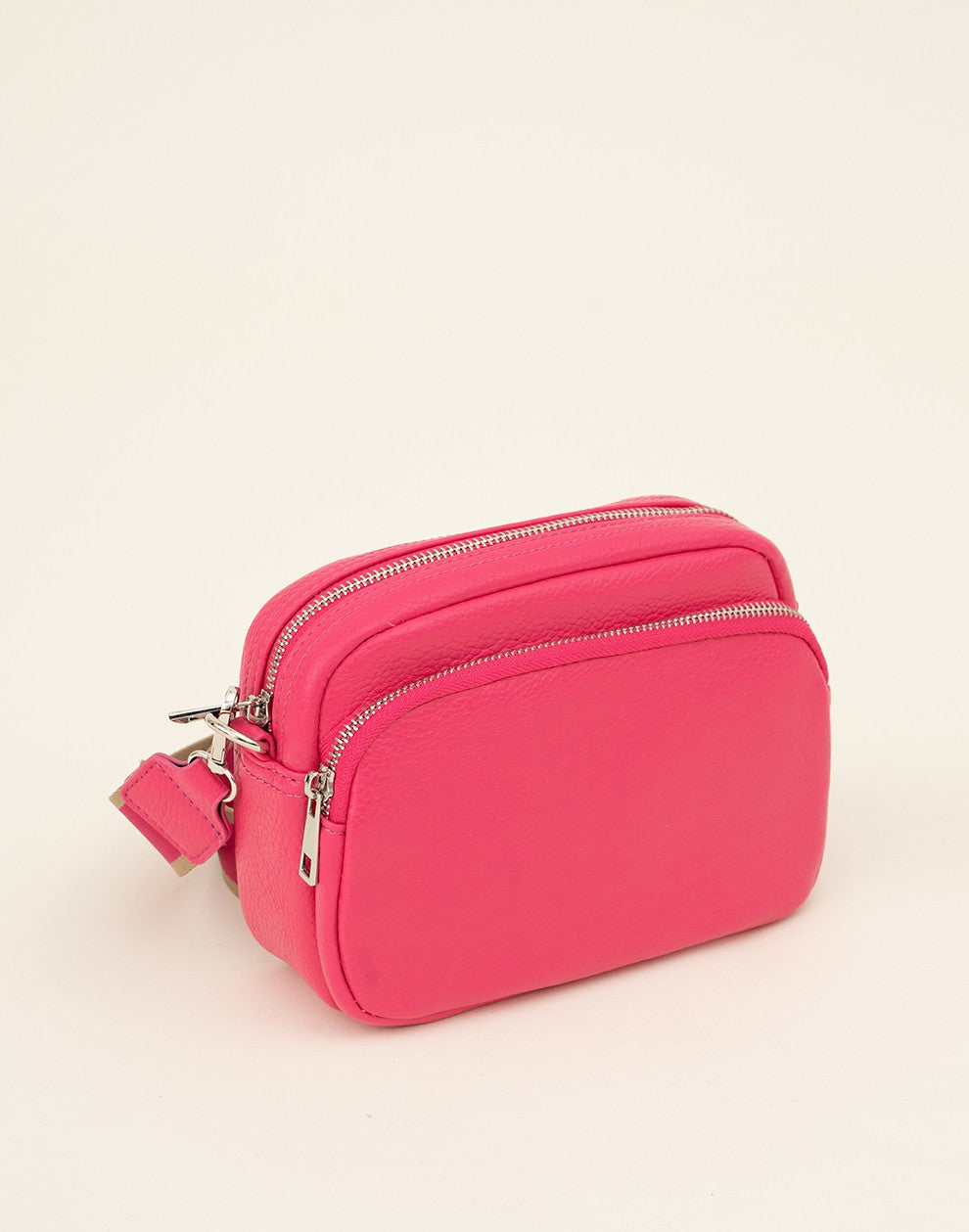 crossbody tas met twee vakken fuchsia
