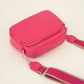 crossbody tas met twee vakken fuchsia