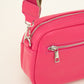 crossbody tas met twee vakken fuchsia
