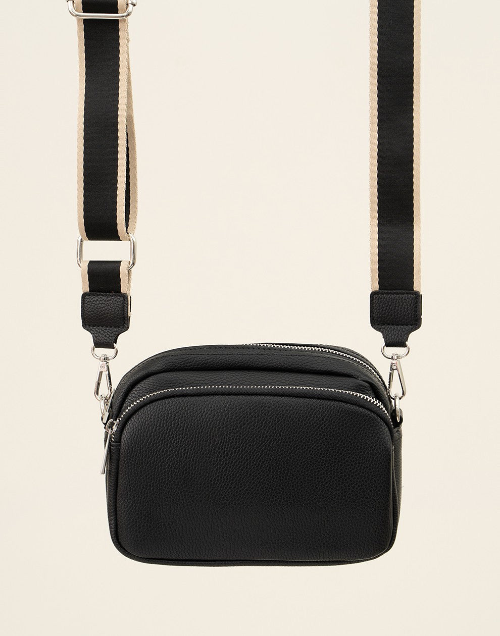 Crossbody tas met twee vakken zwart