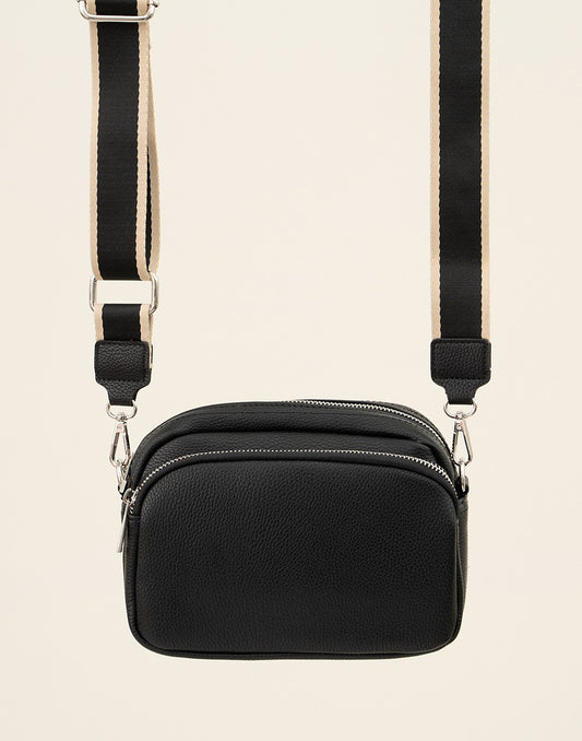 Crossbody tas met twee vakken zwart