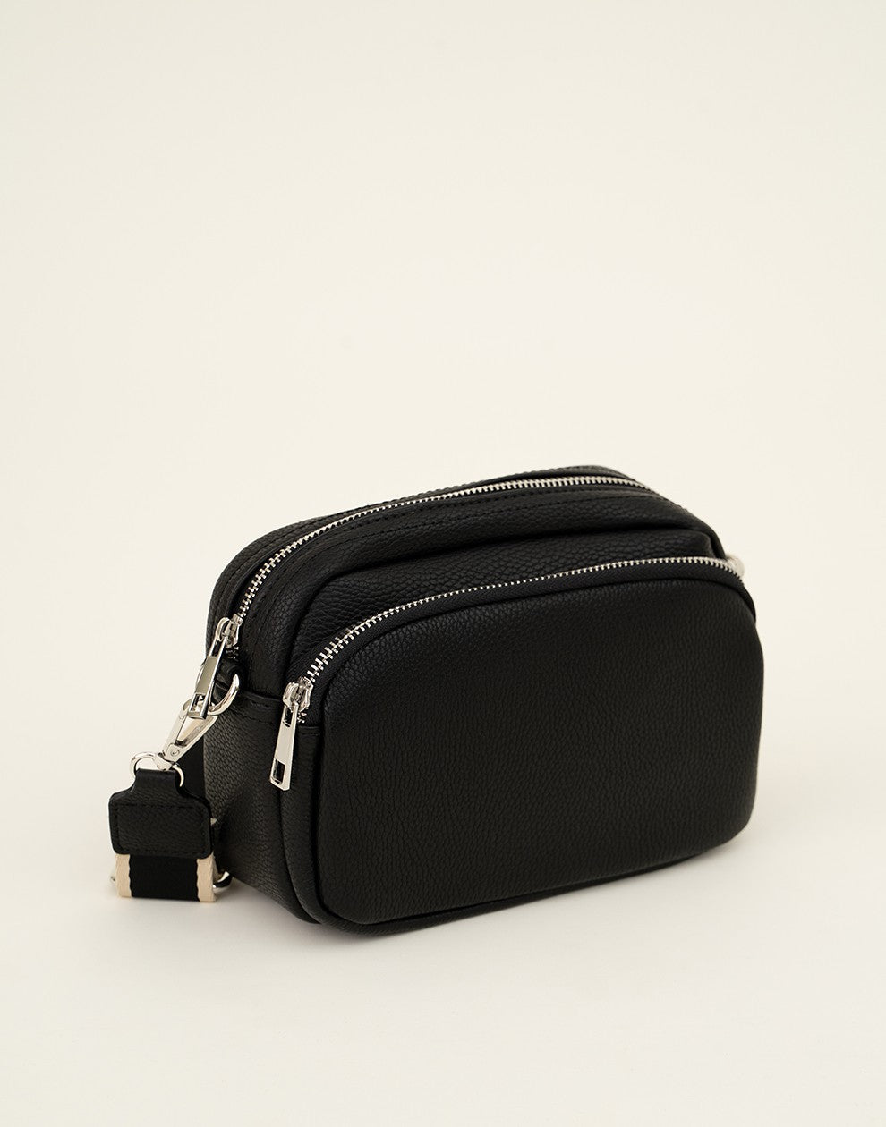 Crossbody tas met twee vakken zwart
