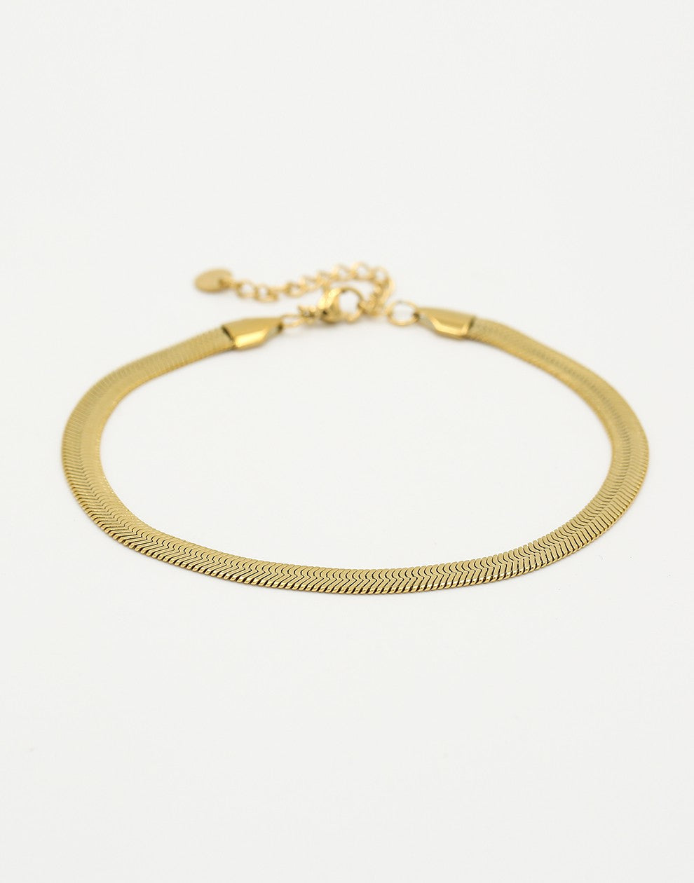 enkelbandje slang plat 5mm goudkleurig