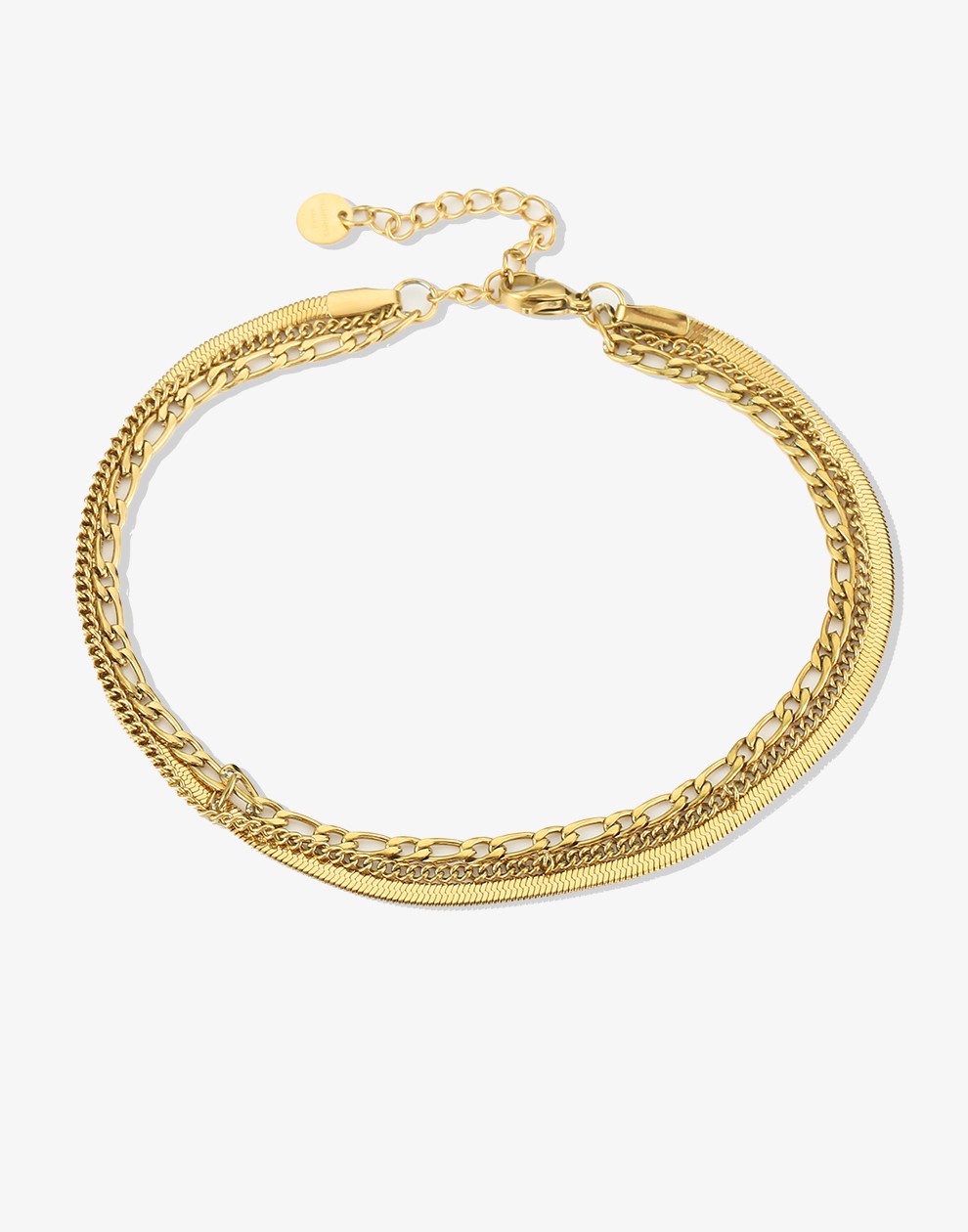 Enkelbandje chains goudkleurig